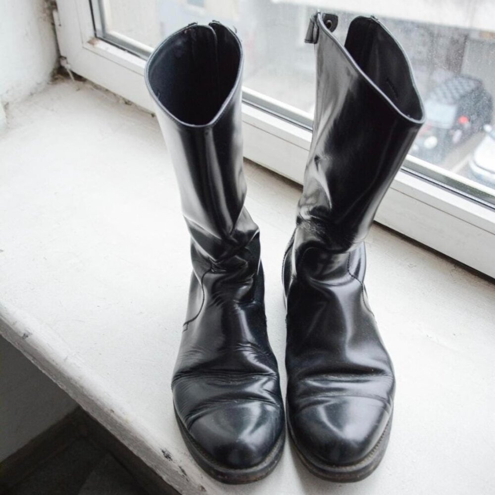 JIL SANDER RAF SIMONS Era FW 2009 High Zip Up Leather Boots